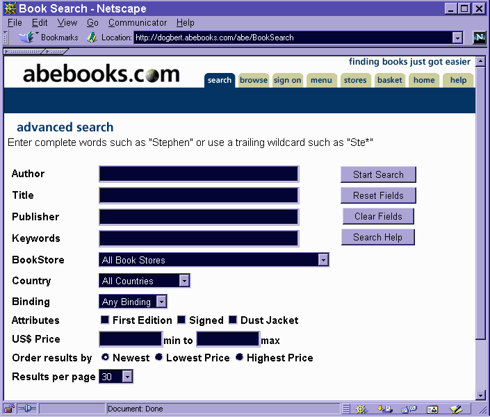 Figure 5-3: ABEBooks query form